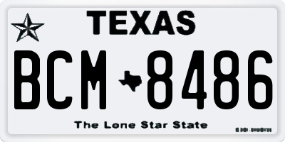 TX license plate BCM8486