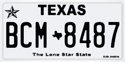 TX license plate BCM8487