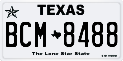 TX license plate BCM8488