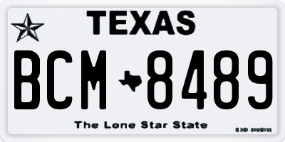 TX license plate BCM8489