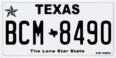 TX license plate BCM8490