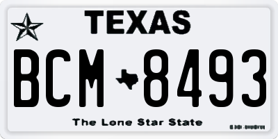 TX license plate BCM8493