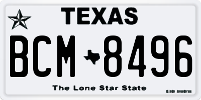 TX license plate BCM8496