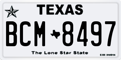 TX license plate BCM8497