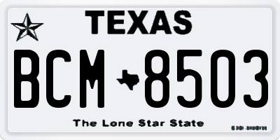TX license plate BCM8503