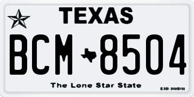 TX license plate BCM8504