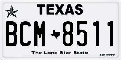 TX license plate BCM8511