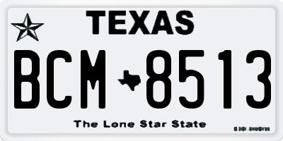 TX license plate BCM8513