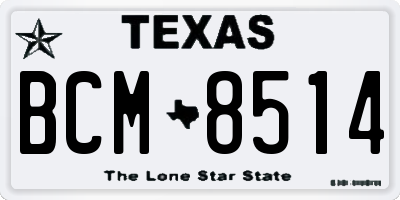 TX license plate BCM8514