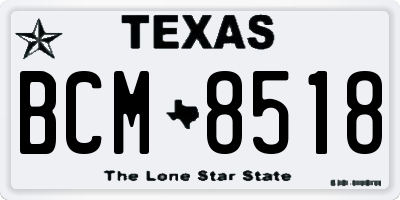 TX license plate BCM8518
