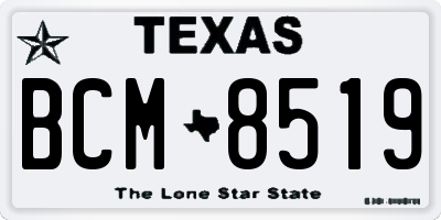 TX license plate BCM8519