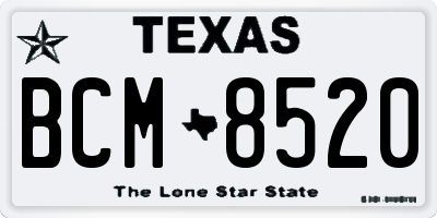 TX license plate BCM8520