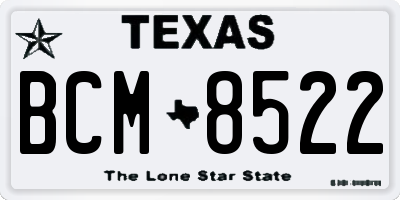 TX license plate BCM8522
