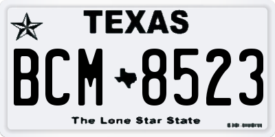TX license plate BCM8523