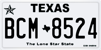 TX license plate BCM8524