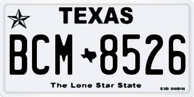 TX license plate BCM8526