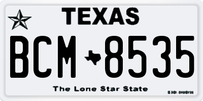 TX license plate BCM8535
