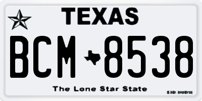 TX license plate BCM8538