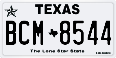 TX license plate BCM8544