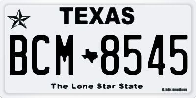 TX license plate BCM8545