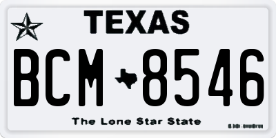 TX license plate BCM8546