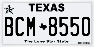 TX license plate BCM8550