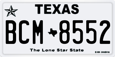 TX license plate BCM8552