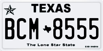 TX license plate BCM8555