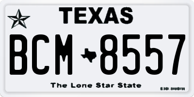 TX license plate BCM8557