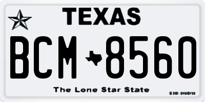 TX license plate BCM8560