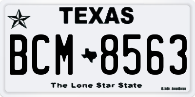 TX license plate BCM8563