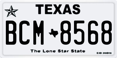 TX license plate BCM8568