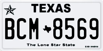 TX license plate BCM8569