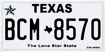 TX license plate BCM8570