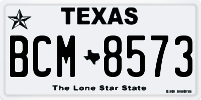 TX license plate BCM8573