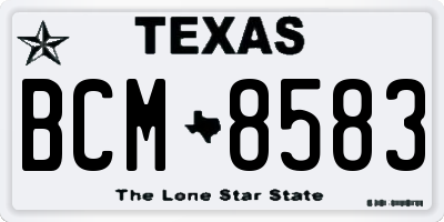 TX license plate BCM8583