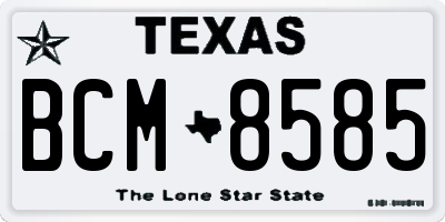 TX license plate BCM8585