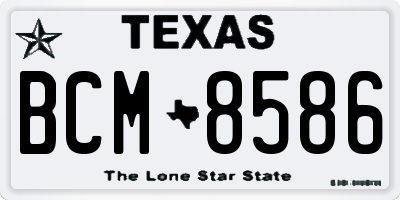 TX license plate BCM8586