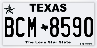 TX license plate BCM8590
