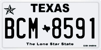 TX license plate BCM8591