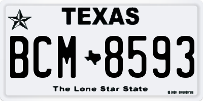 TX license plate BCM8593