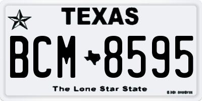 TX license plate BCM8595