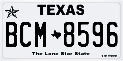 TX license plate BCM8596