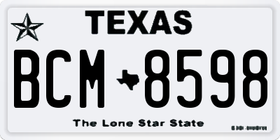 TX license plate BCM8598