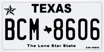 TX license plate BCM8606