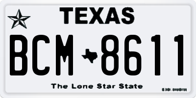 TX license plate BCM8611
