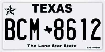 TX license plate BCM8612
