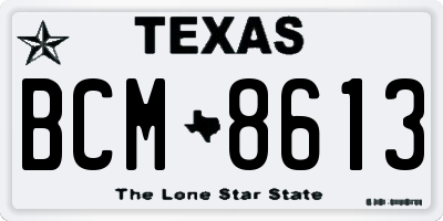 TX license plate BCM8613
