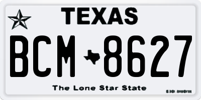 TX license plate BCM8627