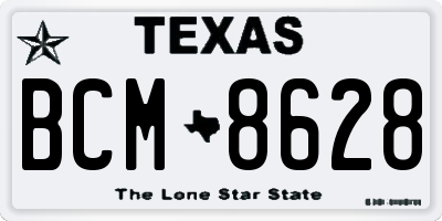TX license plate BCM8628